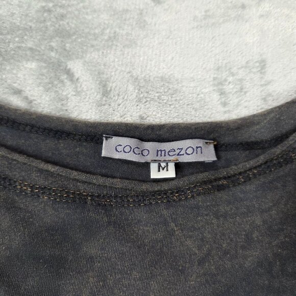 Coco Mezon Top Womens Medium Gray Tiered Ruffle Tunic Fairy Grunge Whimsigoth - Picture 3 of 10